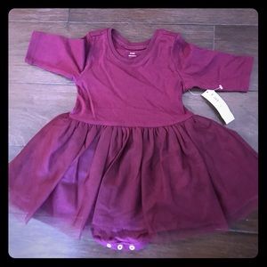 3-6 month girls dress - maroon
